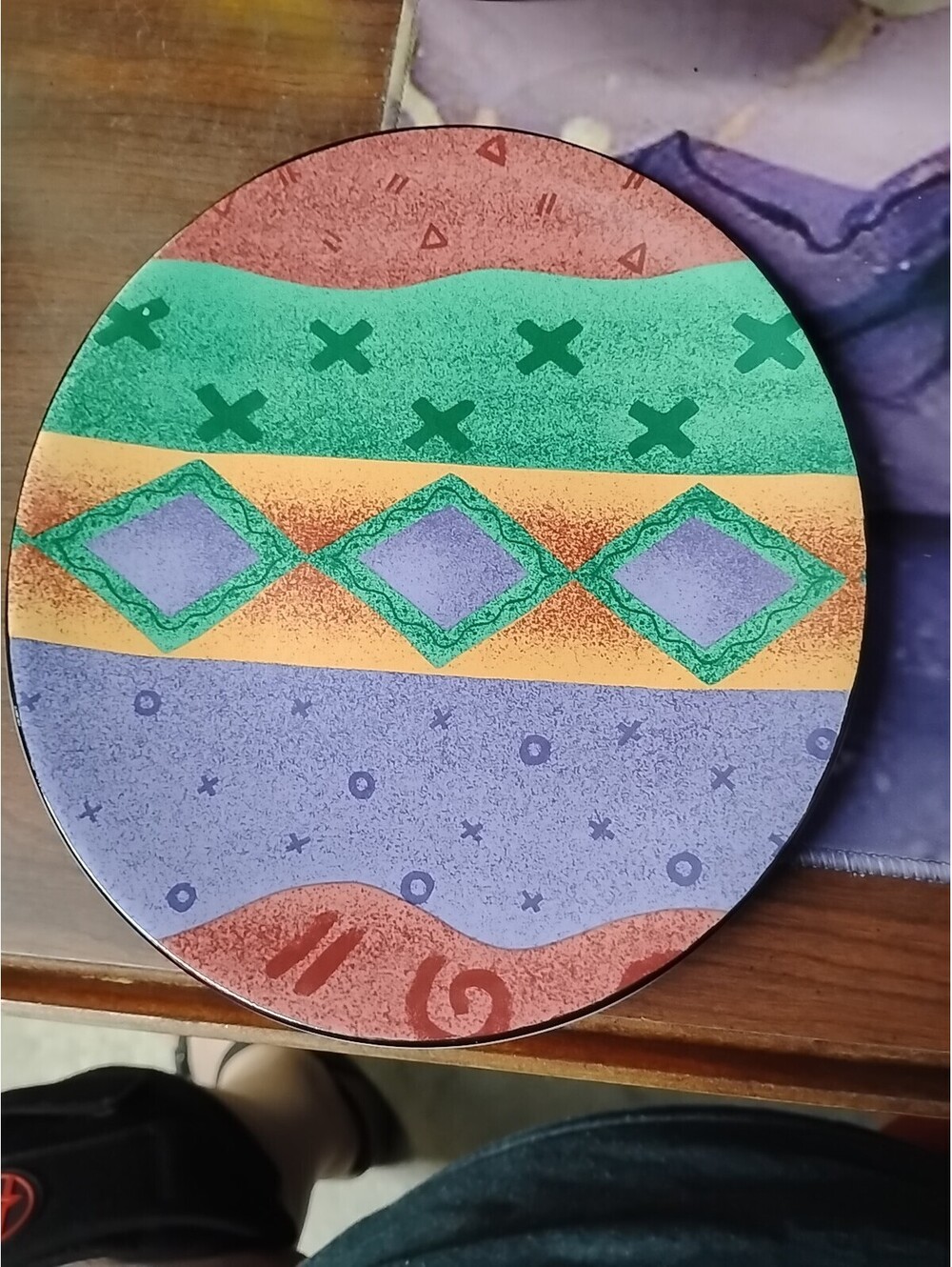 Sango Nexus Oval Salad Plate Dessert Plate bright colors pattern 4885